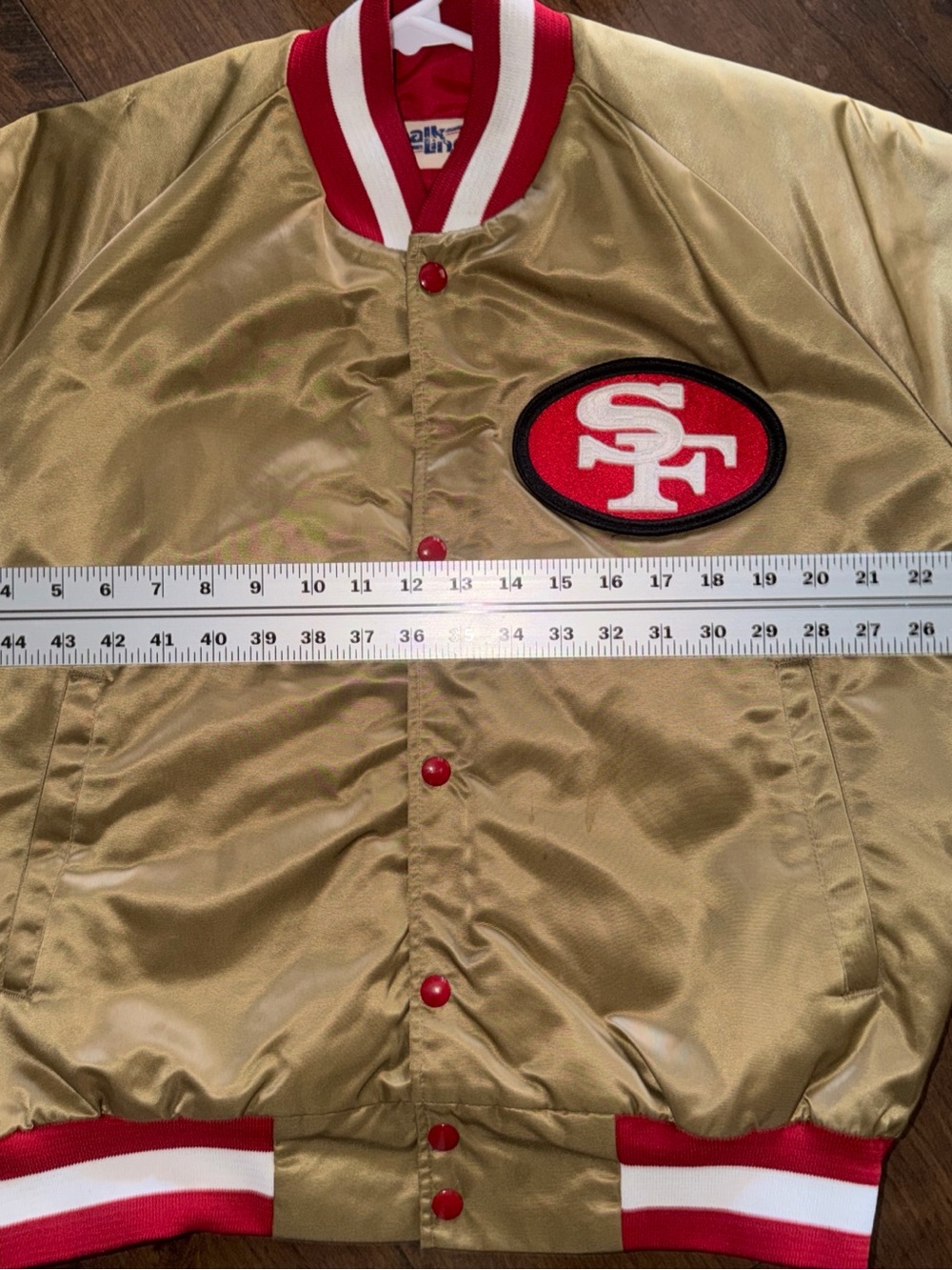 Vintage San Francisco 49ers Starter Jacket Gold, 80s/90s Sz L - Picture 9 of 10